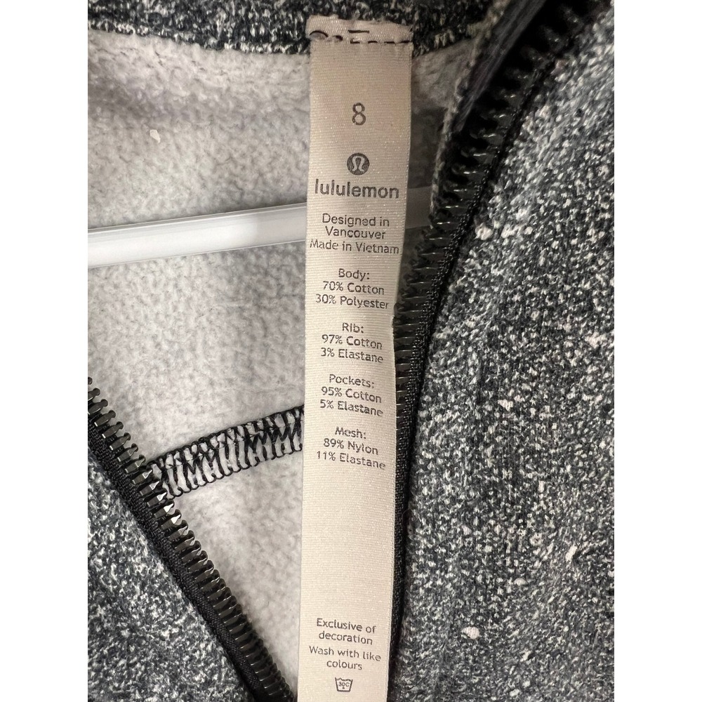Lululemon Scuba Hoodie Full Zip Speckled Grey Salt and Pepper Size 8 (IN#57) - Picture 3 of 6